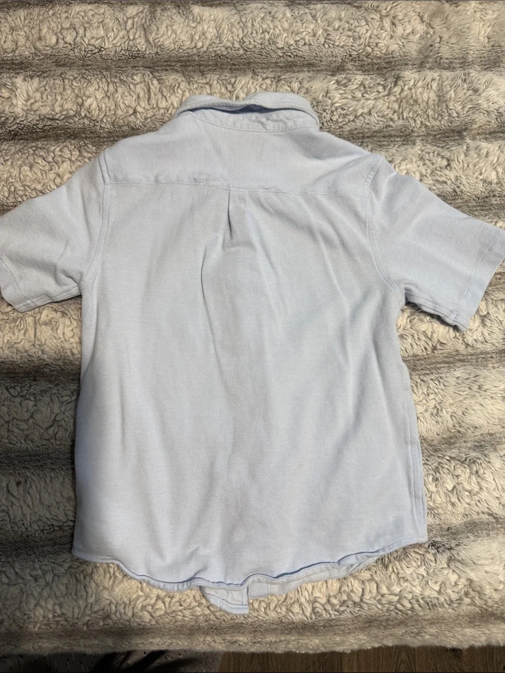 Ralph Lauren Light Blue Short-Sleeve Button-Down Oxford Shirt - Kids